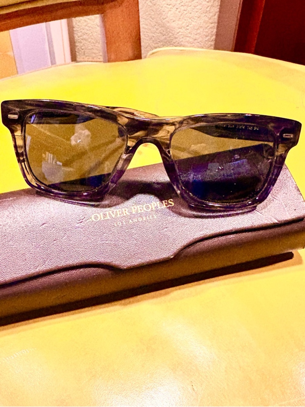 Oliver Peoples “Oliver Sun” Gray Blue Wayfarer Sunglasses